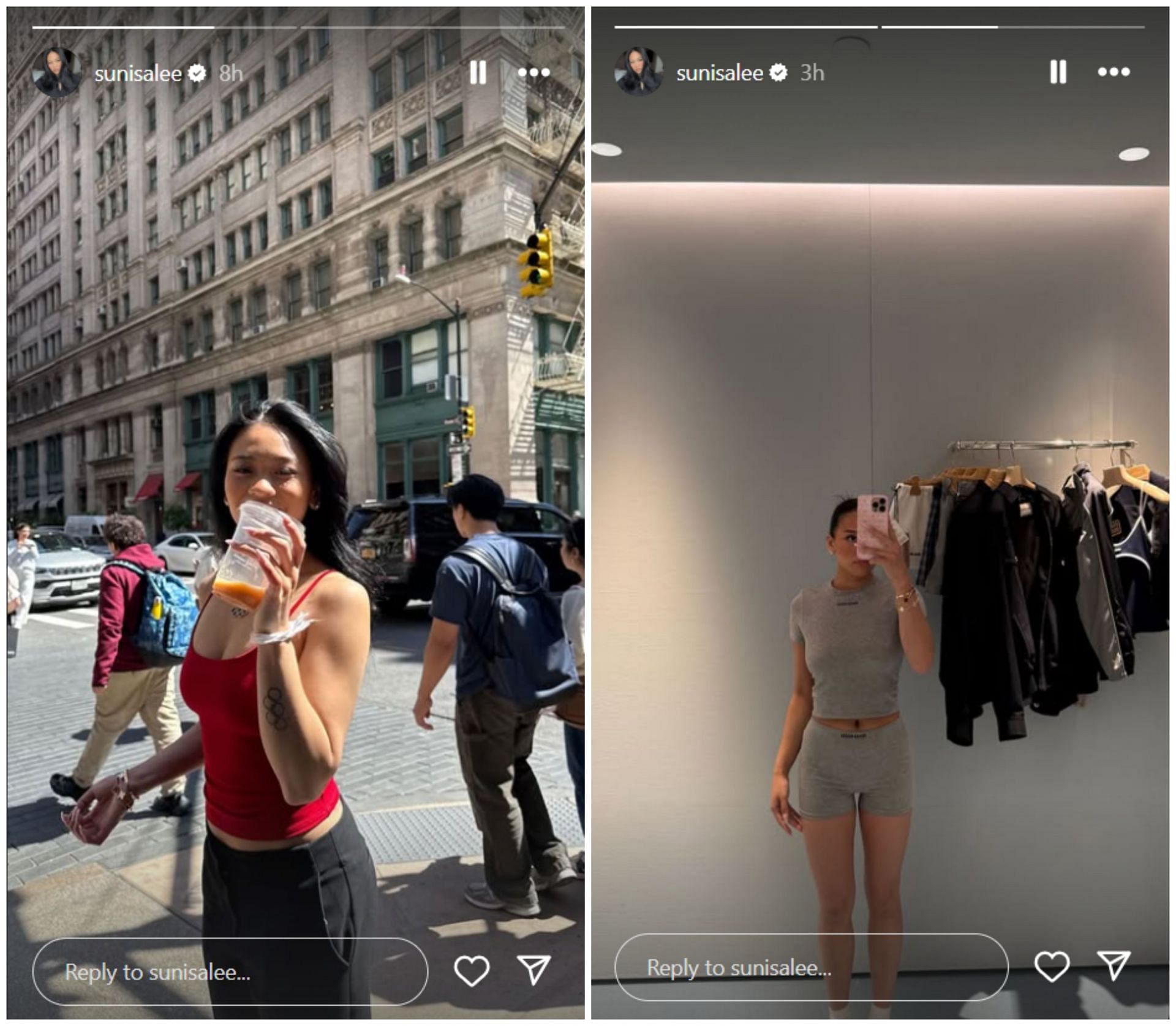 Suni Lee turns up glamour in casual fits; Instagram - @sunisalee